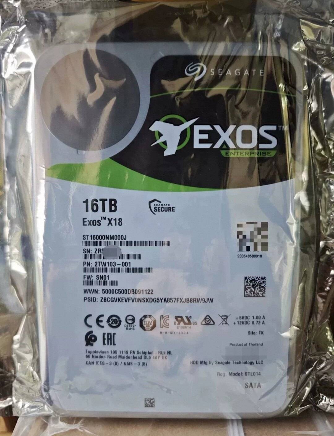 Used ST16000NM000J External Enterprise-level 16T Color Label