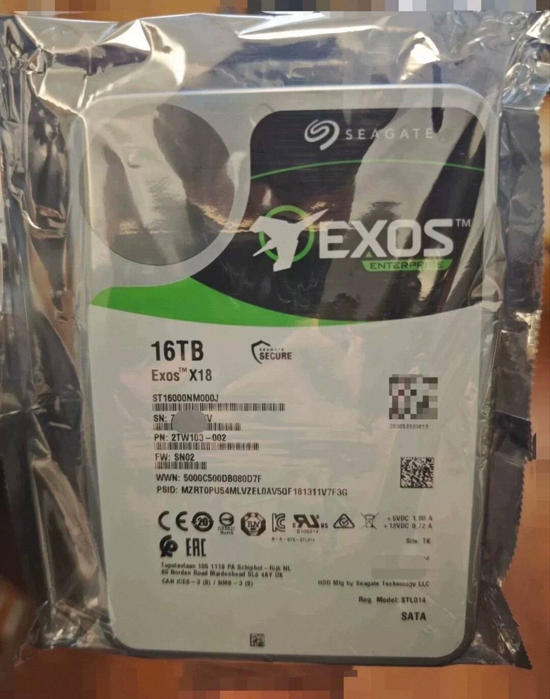 Used ST16000NM000J External Enterprise-level 16T Color Label