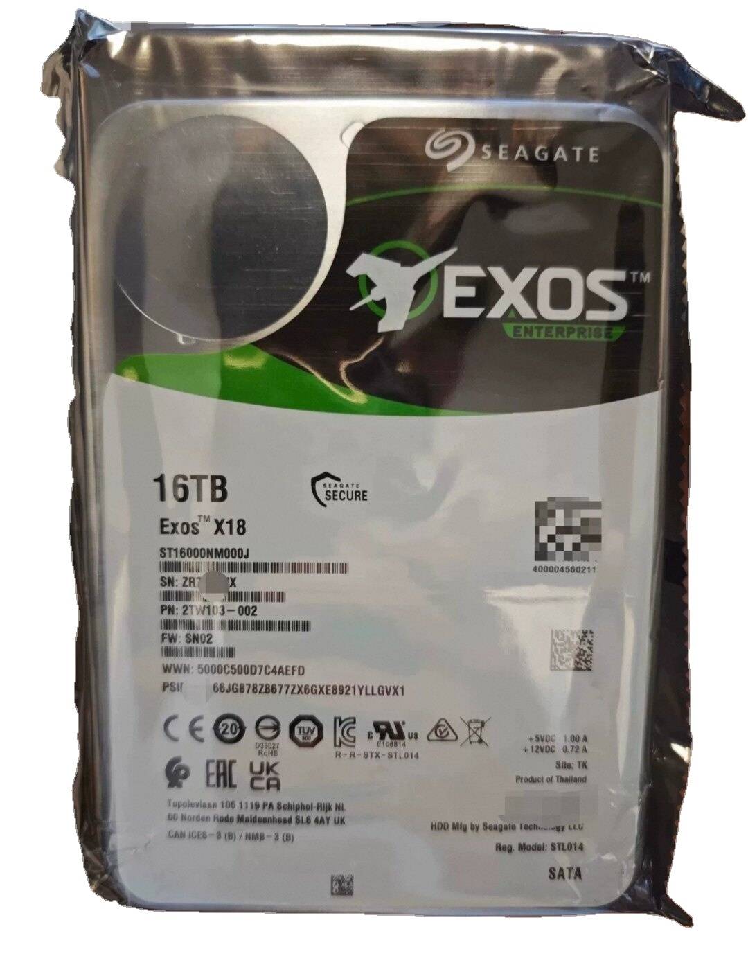 Used ST16000NM000J External Enterprise-level 16T Color Label