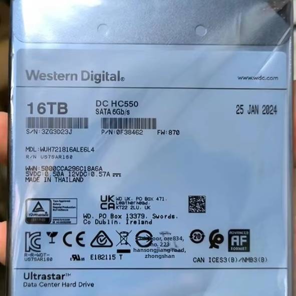New WUH722016CLE6L4 16T External Enterprise-class 2TB Hard Drive