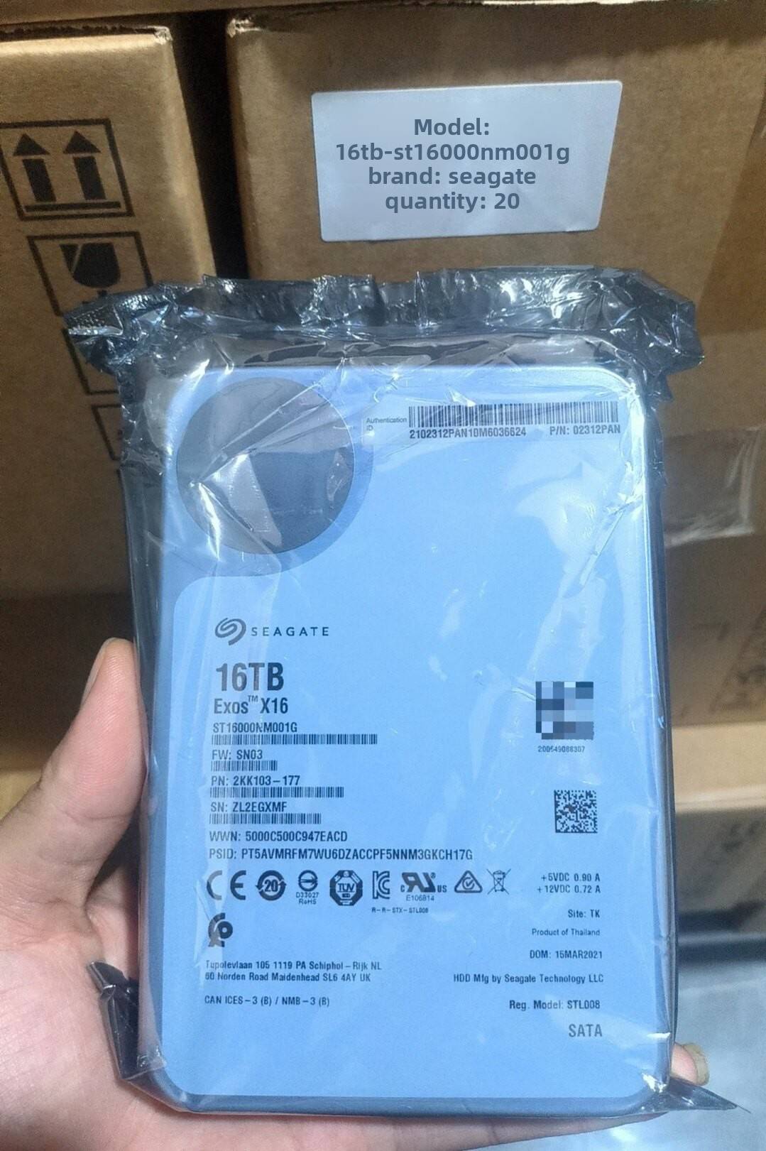 Used ST16000NM001G 16T External Used Enterprise-Class Hard Disk Color Label Disassembled