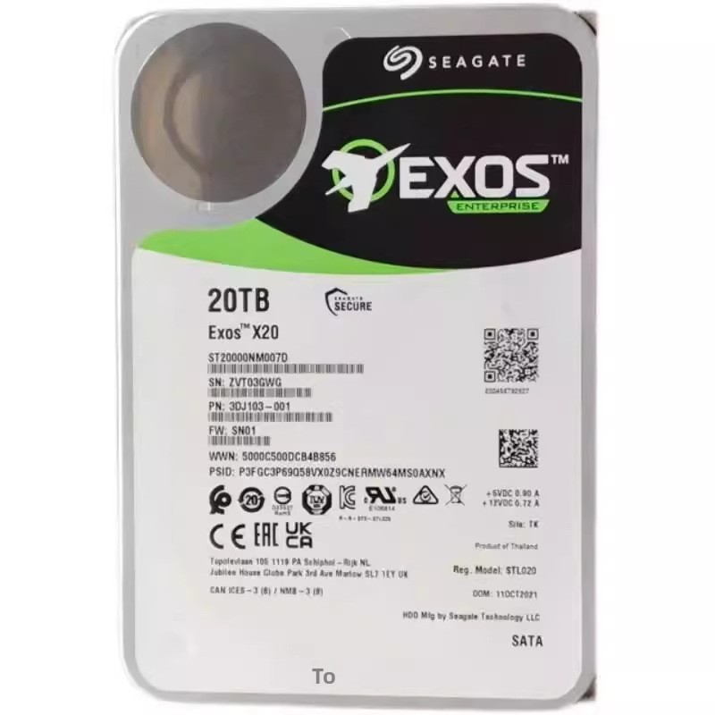 ST20000NM007D Compatible for Enterprise-Grade 35-Inch 20TB Disk-Array Server SATA Internal Hard Drive 256MB Cache 7200 RPM