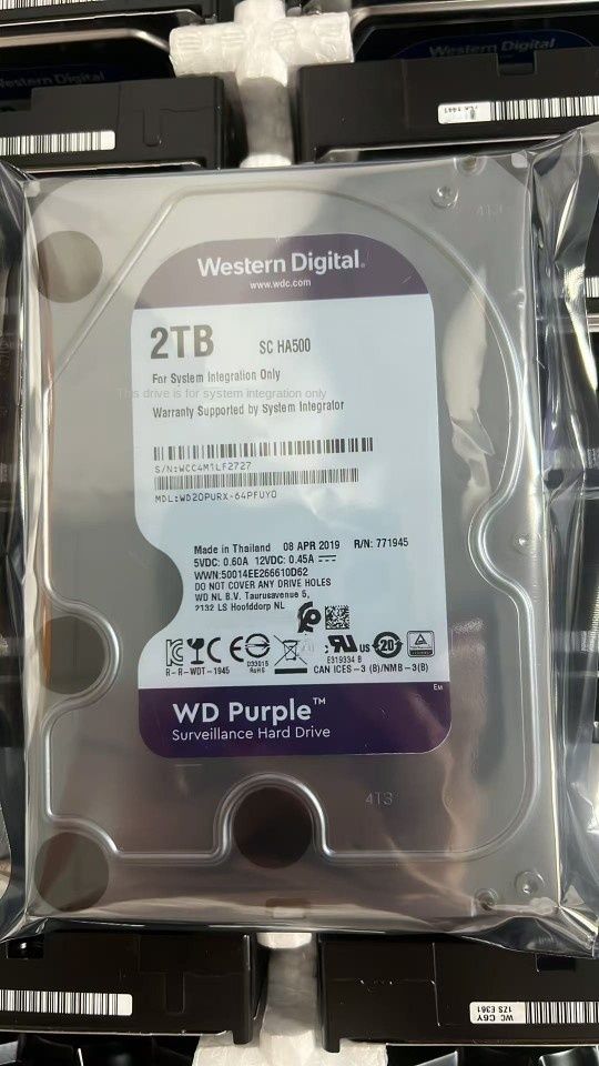 WD20PURX-64B5ZY0 Purple 2TB Internal SATA Mechanical Hard Drive with 64MB Cache 3.5