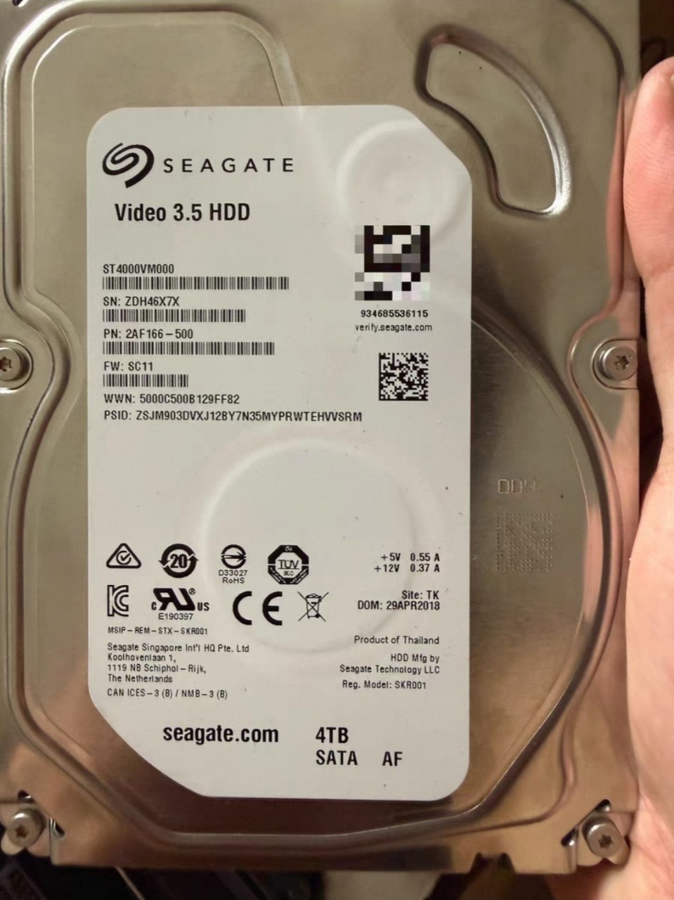 4TB Internal Mechanical Hard Drive ST4000VM000 3.5-Inch SATA