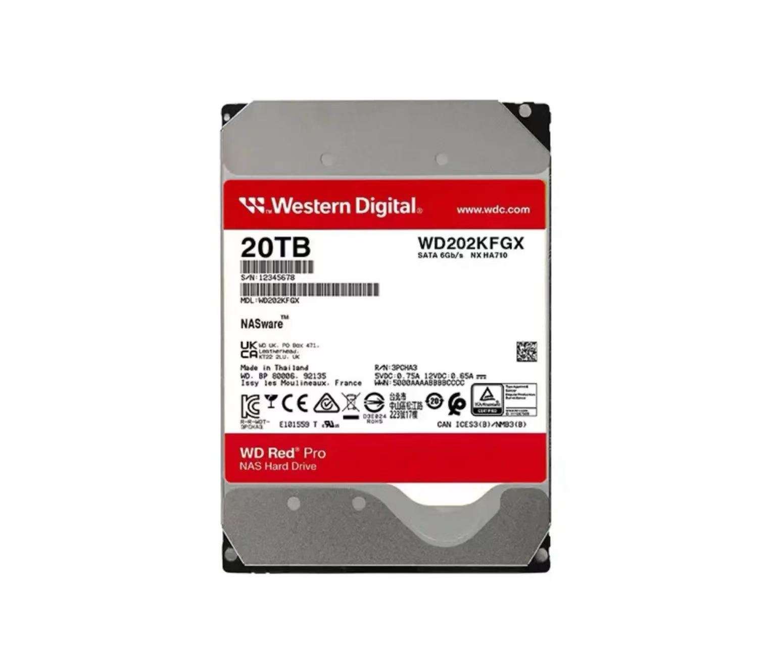 WD Red Pro WD201KFGX 20TB NAS Hard Drive