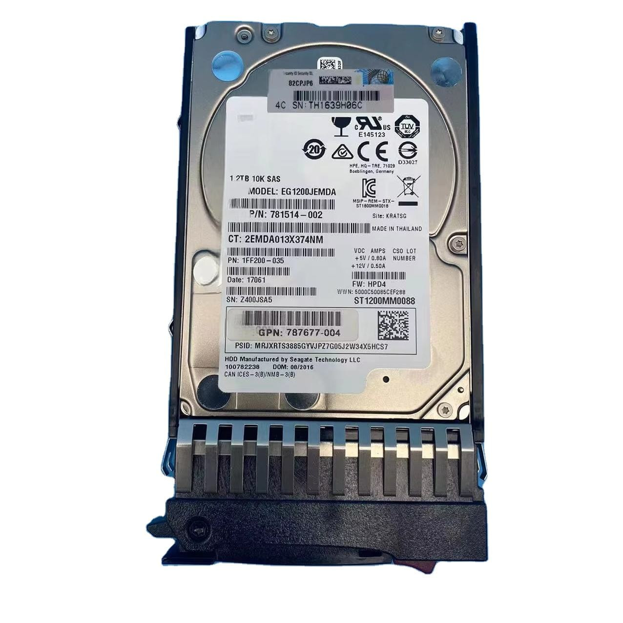 HPE 1.2TB 10K SAS 12Gb/s 2.5" SFF Enterprise HDD EG1200JEMDA P/N 876938‑002 Seagate ST1200MM0088